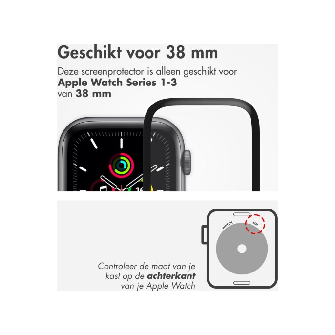 Accezz 2x screenprotector met applicator apple watch series 1-3 - 38 mm