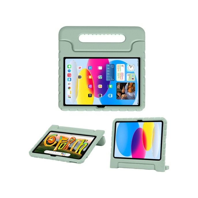 Accezz kidsproof backcover met handvat ipad 10 (2022) 10.9 inch - olijfgroen