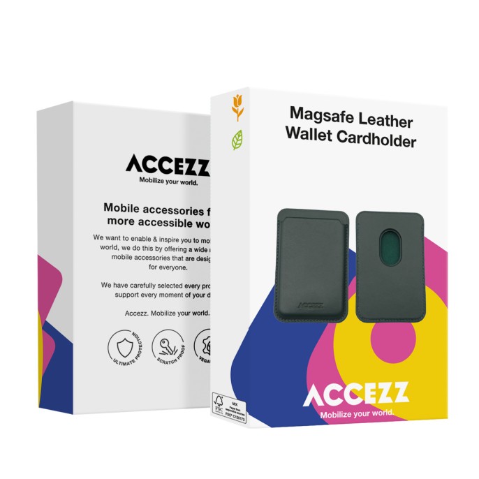 Accezz leather cardholder magsafe - kaarthouder met magsafe - cedar green