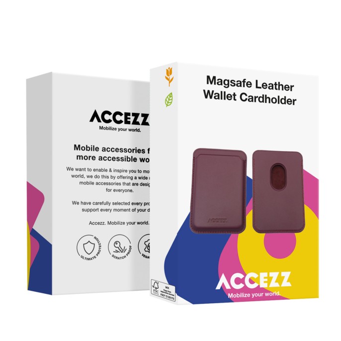 Accezz leather cardholder magsafe - kaarthouder met magsafe - heath purple