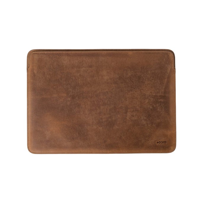 Accezz leather laptop hoes macbook 14 inch - laptopsleeve - cognac