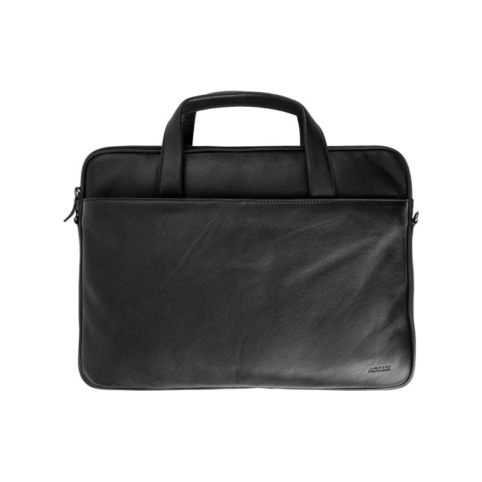 Accezz leather laptoptas 16 inch - zwart