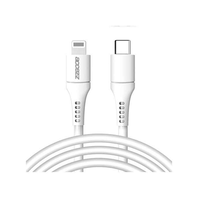 Accezz lightning naar usb-c kabel - mfi certificering - 2 meter - wit