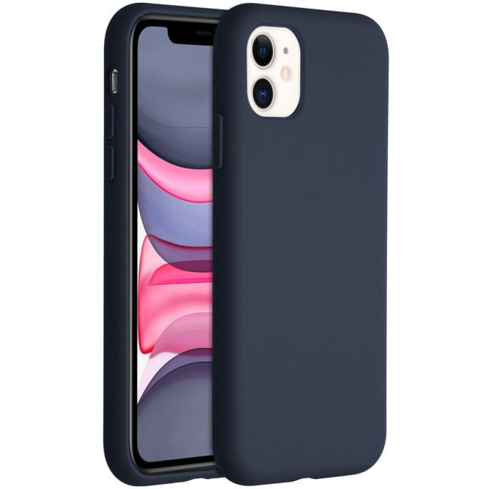 Accezz liquid silicone backcover iphone 11 - blauw