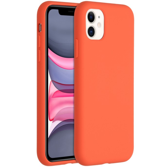 Accezz liquid silicone backcover iphone 11 - nectarine