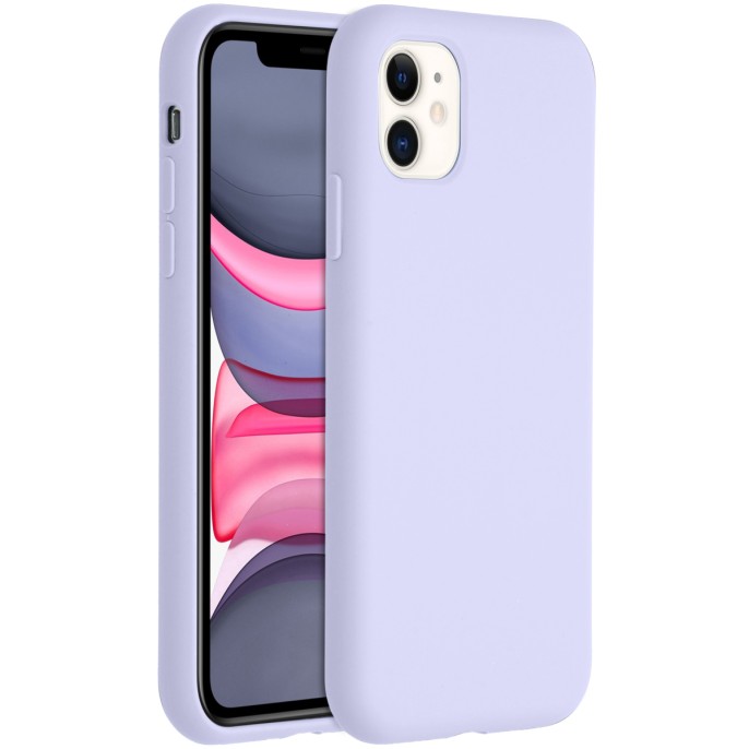 Accezz liquid silicone backcover iphone 11 - paars