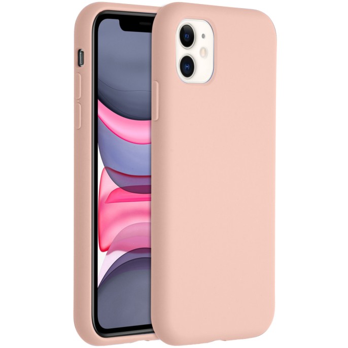 Accezz liquid silicone backcover iphone 11 - roze