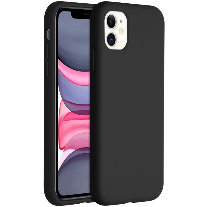 Accezz liquid silicone backcover iphone 11 - zwart