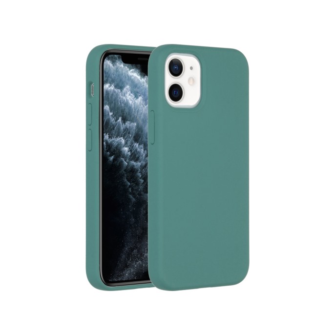 Accezz liquid silicone backcover iphone 12 mini - donkergroen