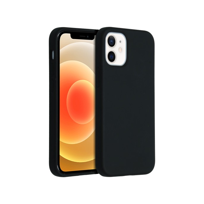 Accezz liquid silicone backcover iphone 12 mini - zwart