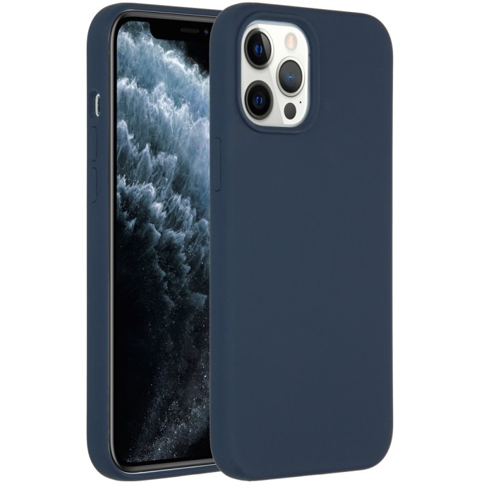 Accezz liquid silicone backcover iphone 12 pro max - donkerblauw