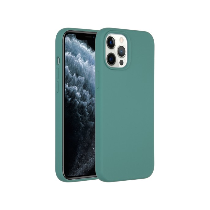 Accezz liquid silicone backcover iphone 12 pro max - donkergroen