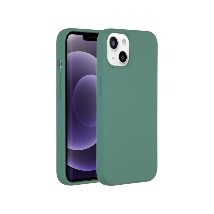 Accezz liquid silicone backcover iphone 13 - donkergroen