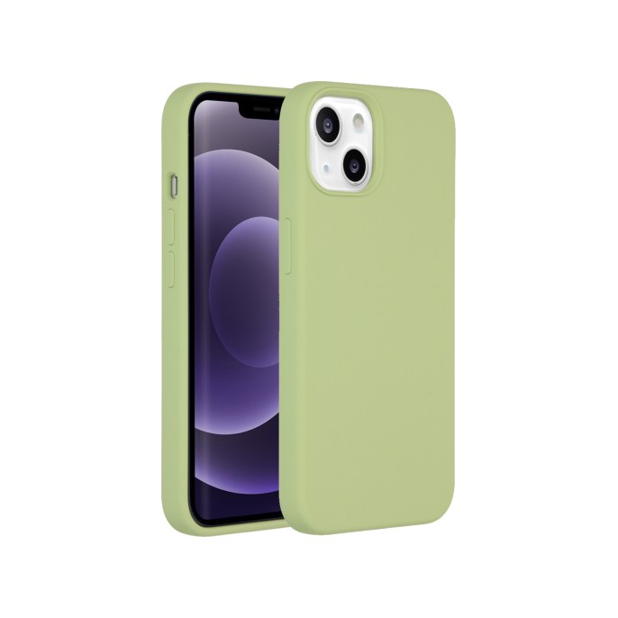 Accezz liquid silicone backcover iphone 13 - groen