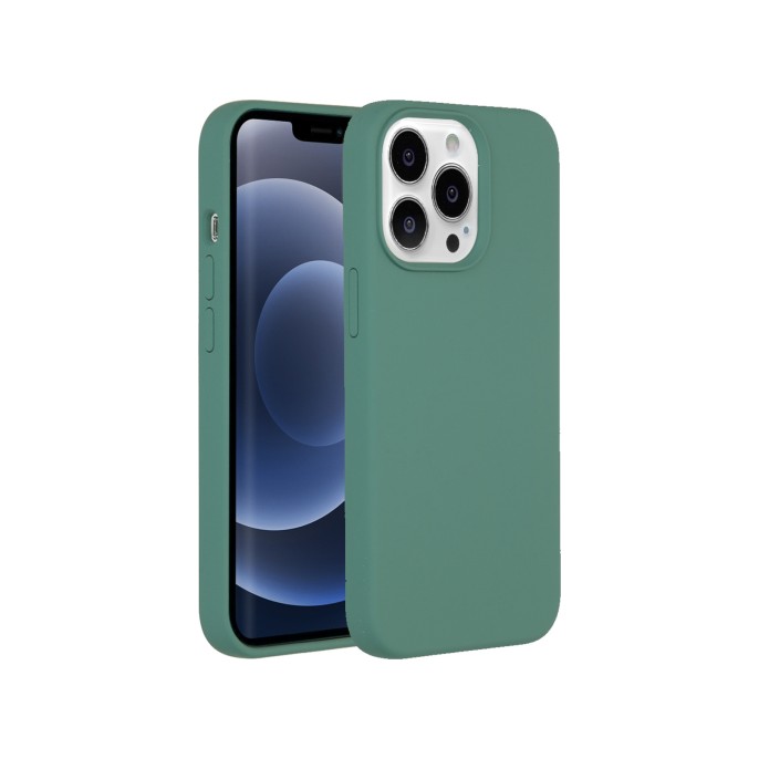 Accezz liquid silicone backcover iphone 13 pro - donkergroen