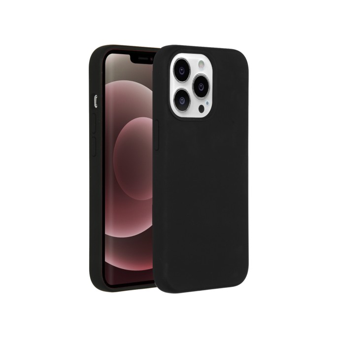 Accezz liquid silicone backcover iphone 13 pro max - zwart