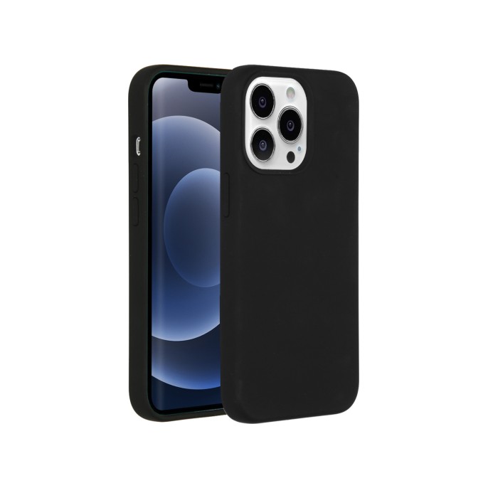 Accezz liquid silicone backcover iphone 13 pro - zwart