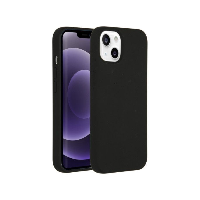 Accezz liquid silicone backcover iphone 13 - zwart