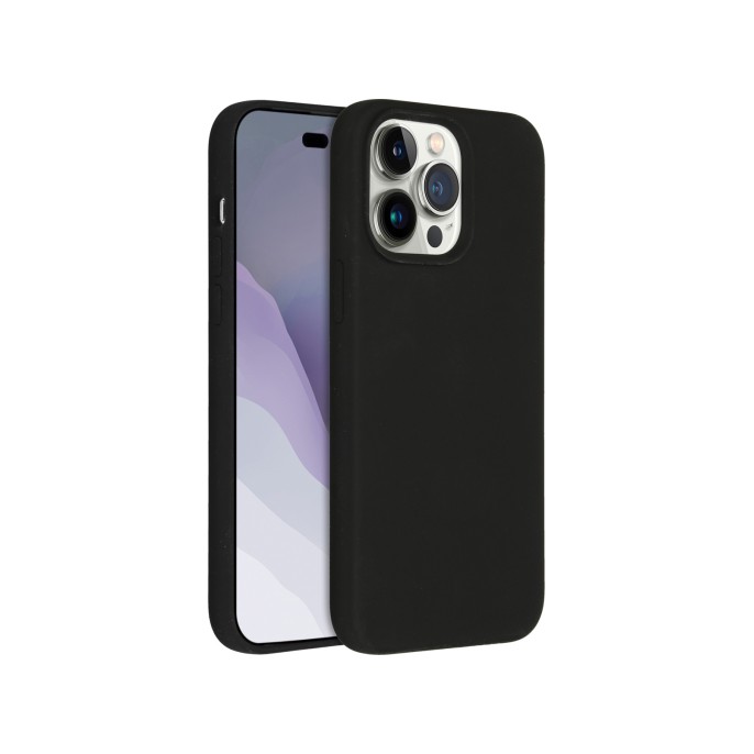 Accezz liquid silicone backcover iphone 14 pro max - zwart