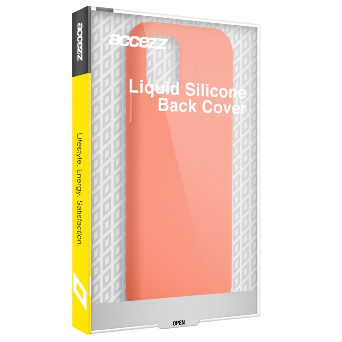 Accezz liquid silicone backcover iphone 15 plus - nectarine