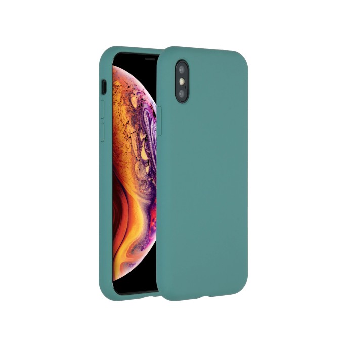 Accezz liquid silicone backcover iphone xs / x - donkergroen