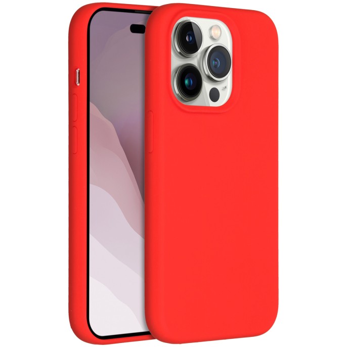 Accezz liquid silicone backcover met magsafe iphone 14 pro - rood