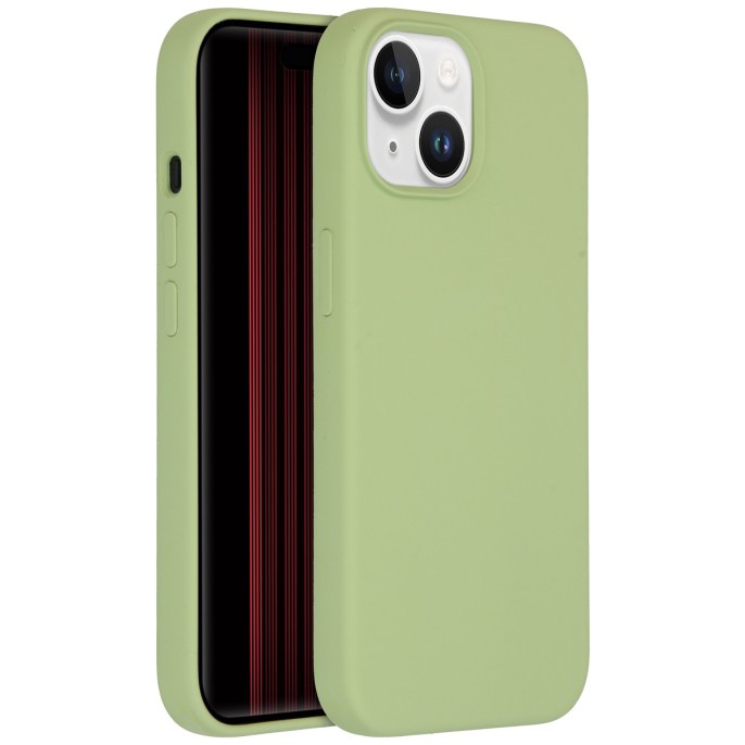 Accezz liquid silicone backcover met magsafe iphone 15 - groen