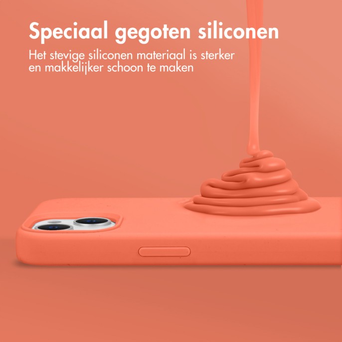 Accezz liquid silicone backcover met magsafe iphone 15 - nectarine