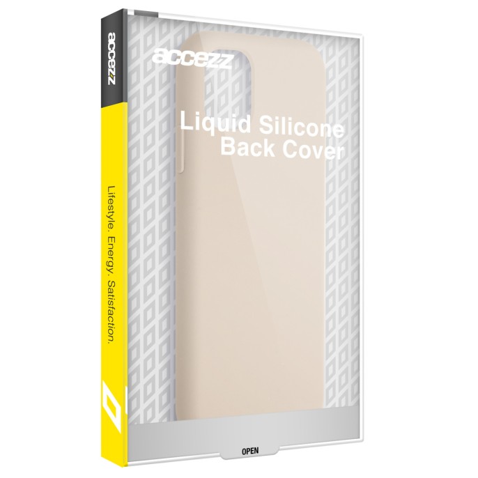 Accezz liquid silicone backcover met magsafe iphone 15 plus - stone