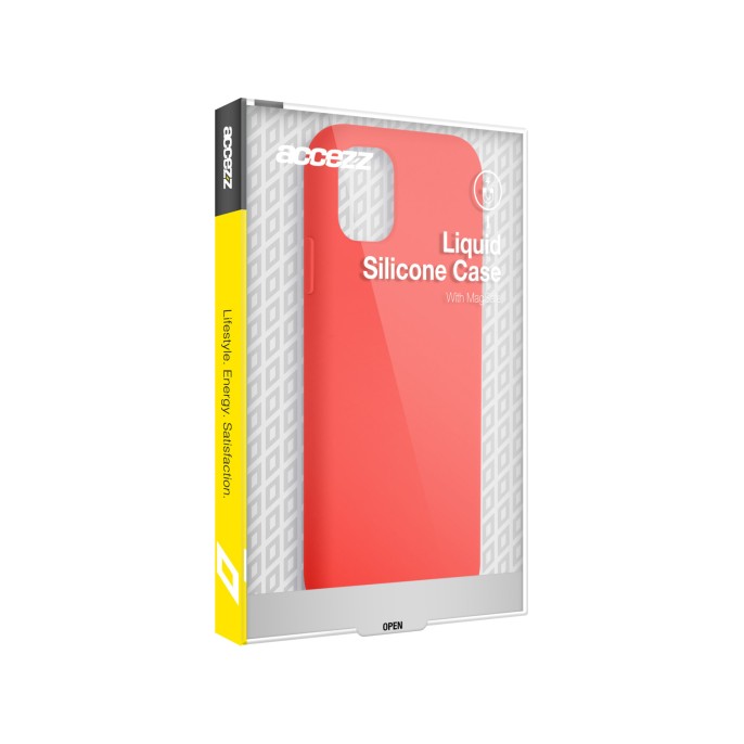 Accezz liquid silicone backcover met magsafe iphone 15 pro max - rood