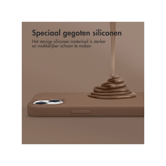 Accezz liquid silicone backcover met magsafe iphone 16 pro - light brown