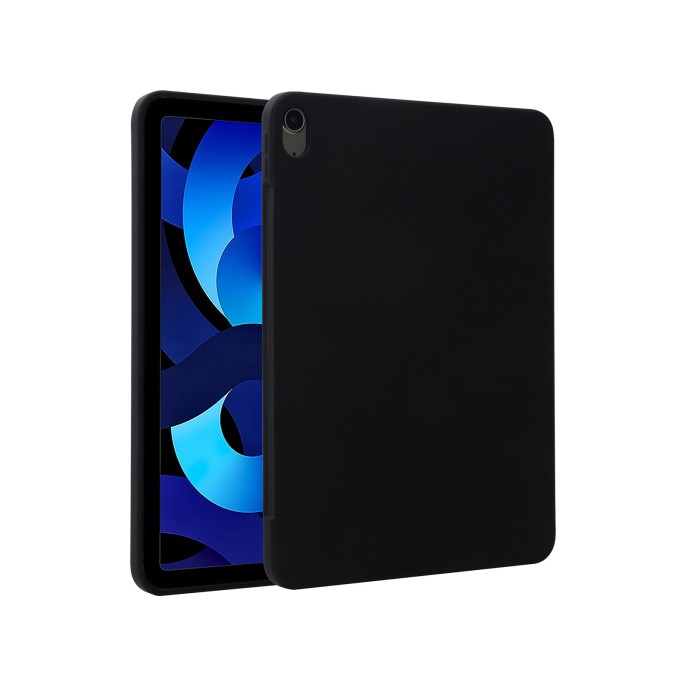 Accezz liquid silicone backcover met penhouder ipad air 11 inch (2024) m2 / air 5 (2022) / air 4 (2020) - zwart