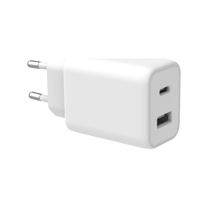 Accezz power plus wall charger - oplader usb-c & usb aansluiting - power delivery - 33w - wit