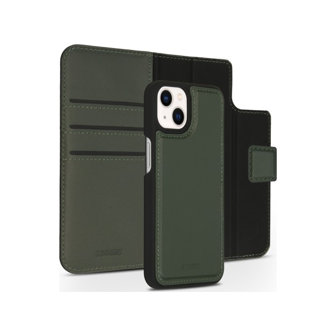 Accezz premium leather 2 in 1 wallet bookcase iphone 13 mini - groen