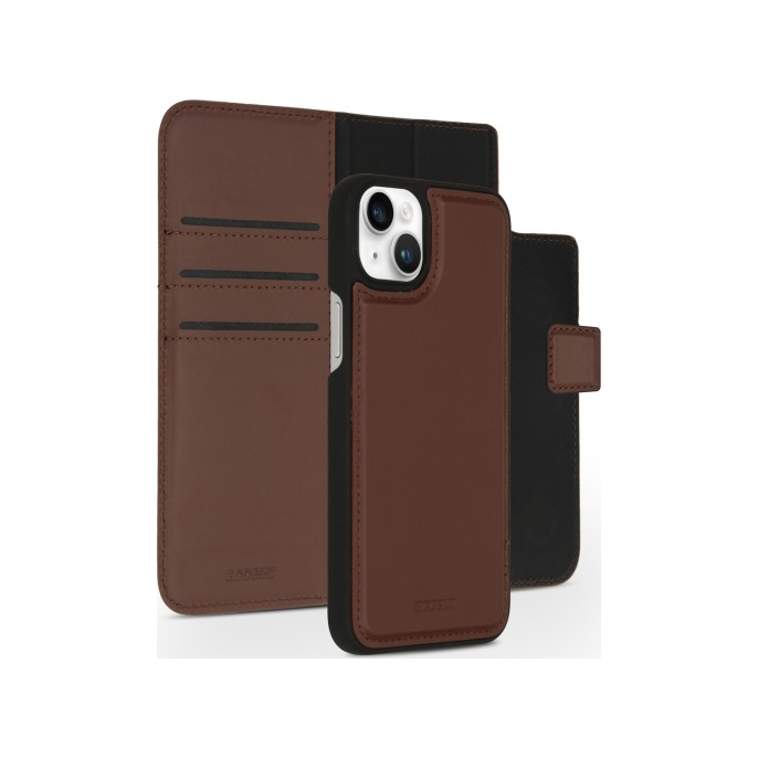 Accezz premium leather 2 in 1 wallet bookcase iphone 14 plus - bruin