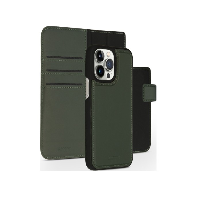 Accezz premium leather 2 in 1 wallet bookcase iphone 14 pro max - groen