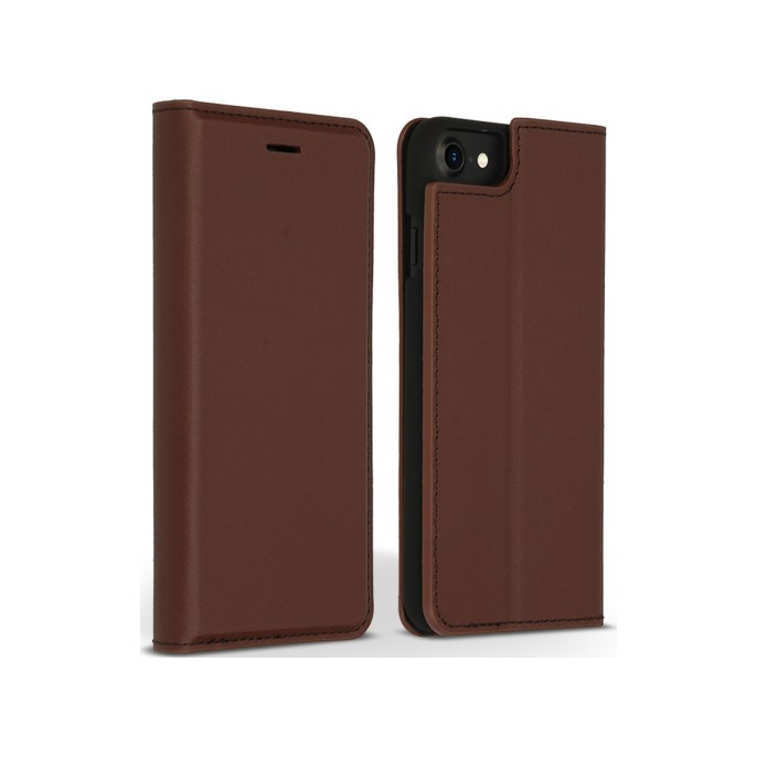 Accezz premium leather slim bookcase iphone se (2022 / 2020) / 8 / 7 / 6(s) - bruin