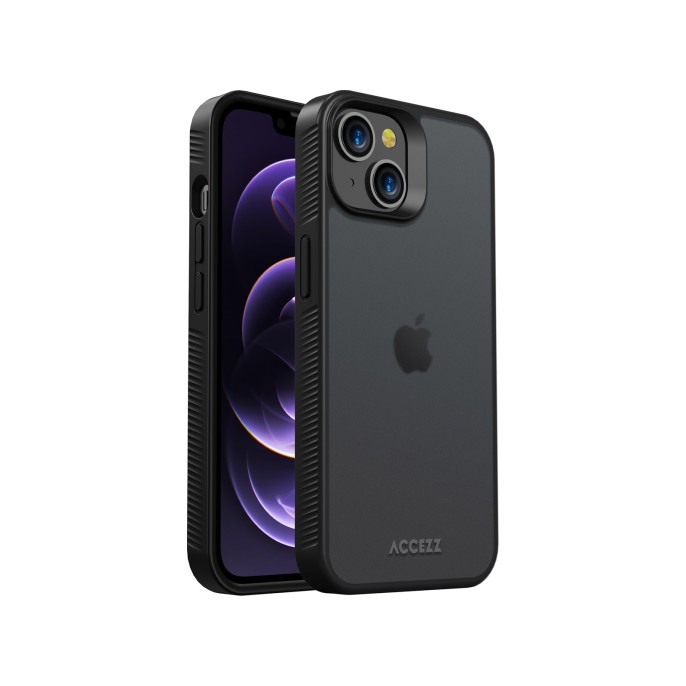 Accezz rugged frosted backcover iphone 14 - zwart