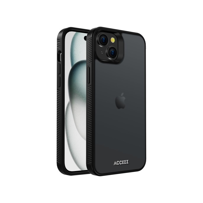 Accezz rugged frosted backcover iphone 15 plus - zwart