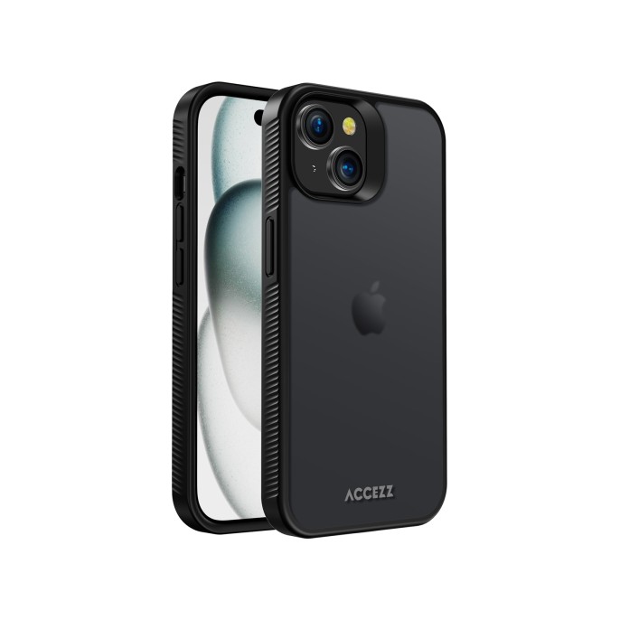 Accezz rugged frosted backcover iphone 15 - zwart