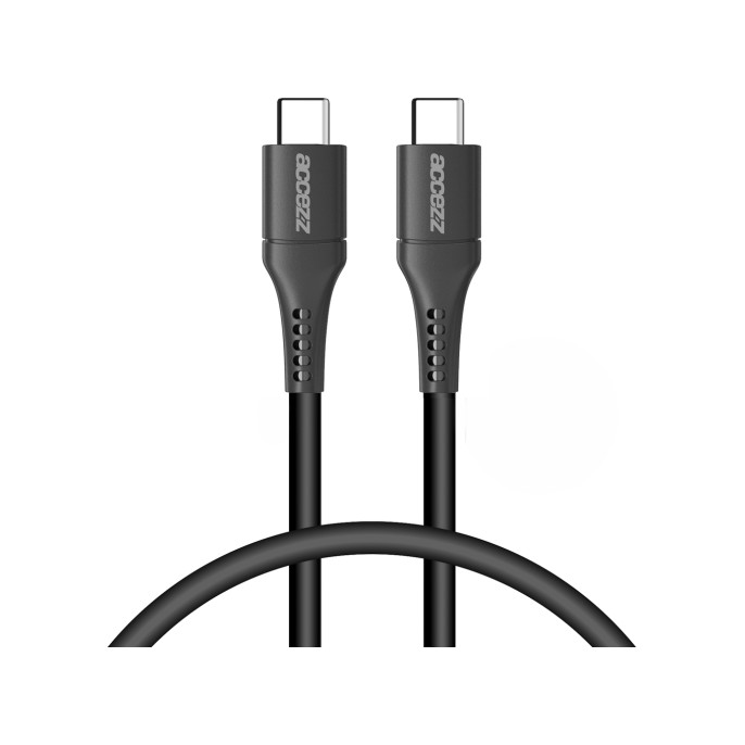 Accezz usb-c naar usb-c kabel - 0,2 meter - zwart