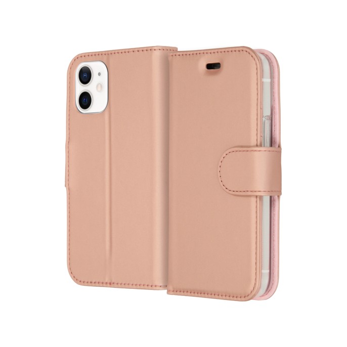 Accezz wallet softcase bookcase iphone 12 mini - rosé goud