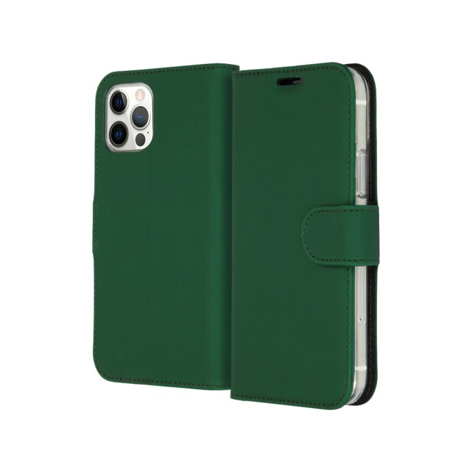 Accezz wallet softcase bookcase iphone 12 (pro) - groen