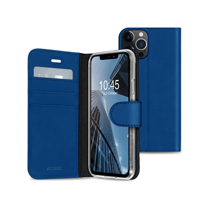 Accezz wallet softcase bookcase iphone 13 pro - donkerblauw