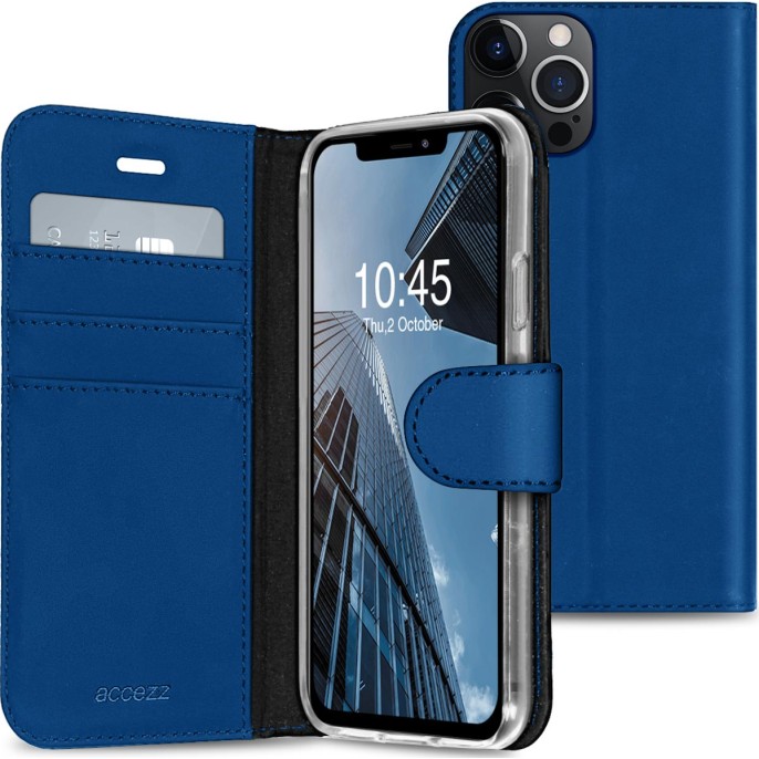 Accezz wallet softcase bookcase iphone 13 pro - donkerblauw