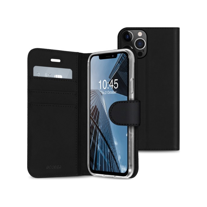 Accezz wallet softcase bookcase iphone 13 pro max - zwart