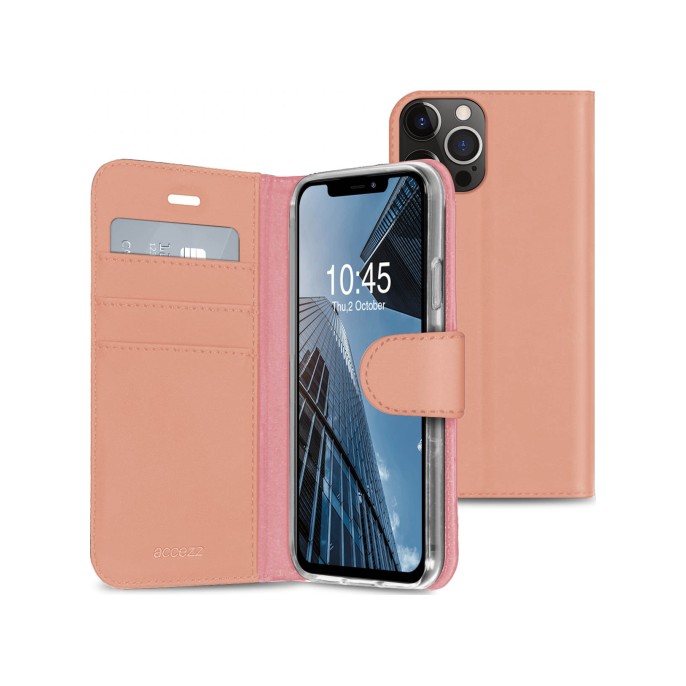 Accezz wallet softcase bookcase iphone 13 pro - rosé goud