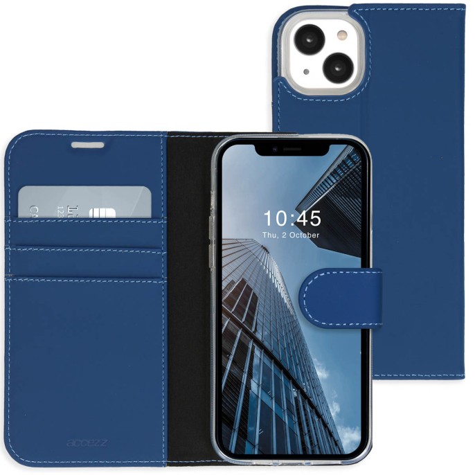 Accezz wallet softcase bookcase iphone 14 plus - donkerblauw