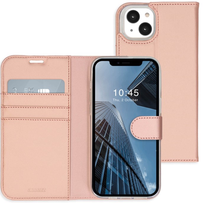 Accezz wallet softcase bookcase iphone 14 plus - rosé goud