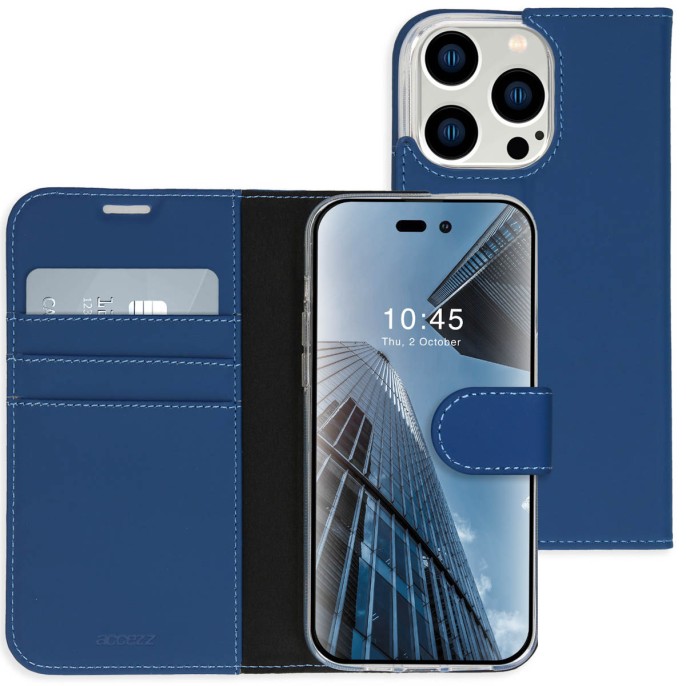 Accezz wallet softcase bookcase iphone 14 pro - donkerblauw